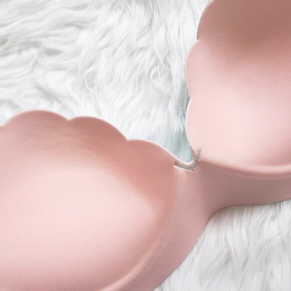 Yellow + Pink mermaid scallops wireless duo colored push-up bra - Picture 5 of 5